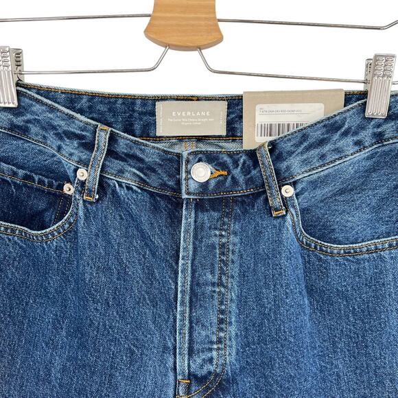 Everlane The Curvy‎ 90s Cheeky Straight Jeans Rigid Wash Blue Size 30 Crop - Picture 4 of 16